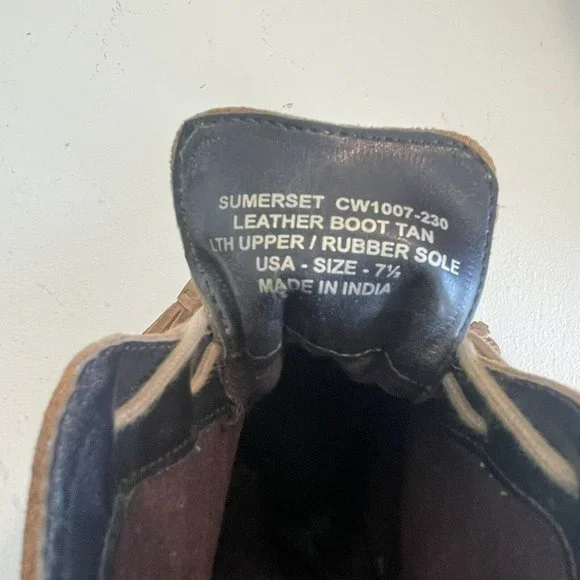 Crevo Sumerset Lace Up Suede Heeled Ankle Boot Camel Brown Women's Size 7.5 EUC - Picture 7 of 9